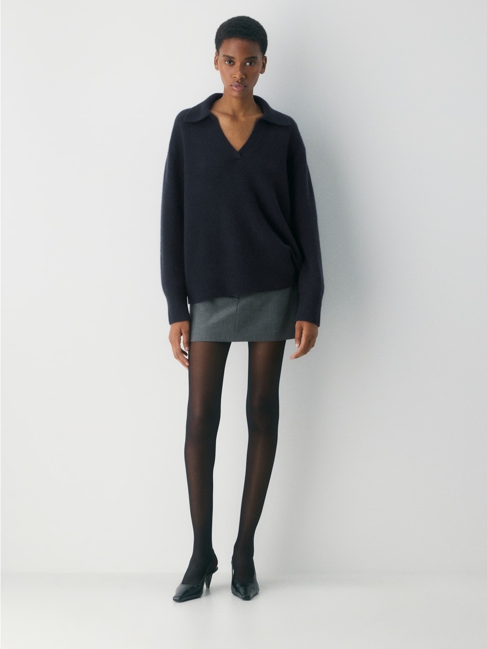 Aritzia Plush Cashmere Admire Polo Sweater